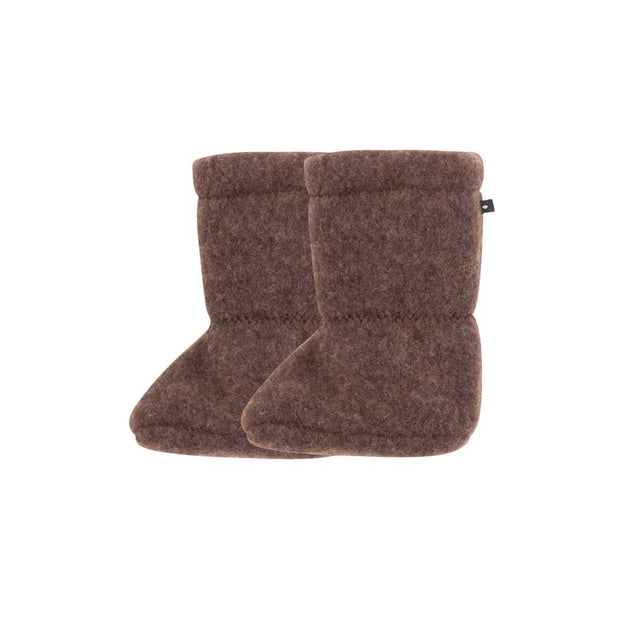 Merino Fleece Booties - dark brown