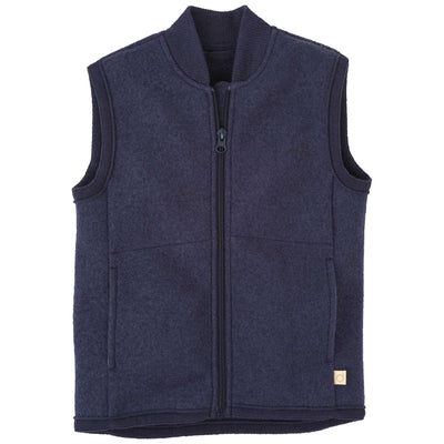 Boiled Wool Vest - indigo