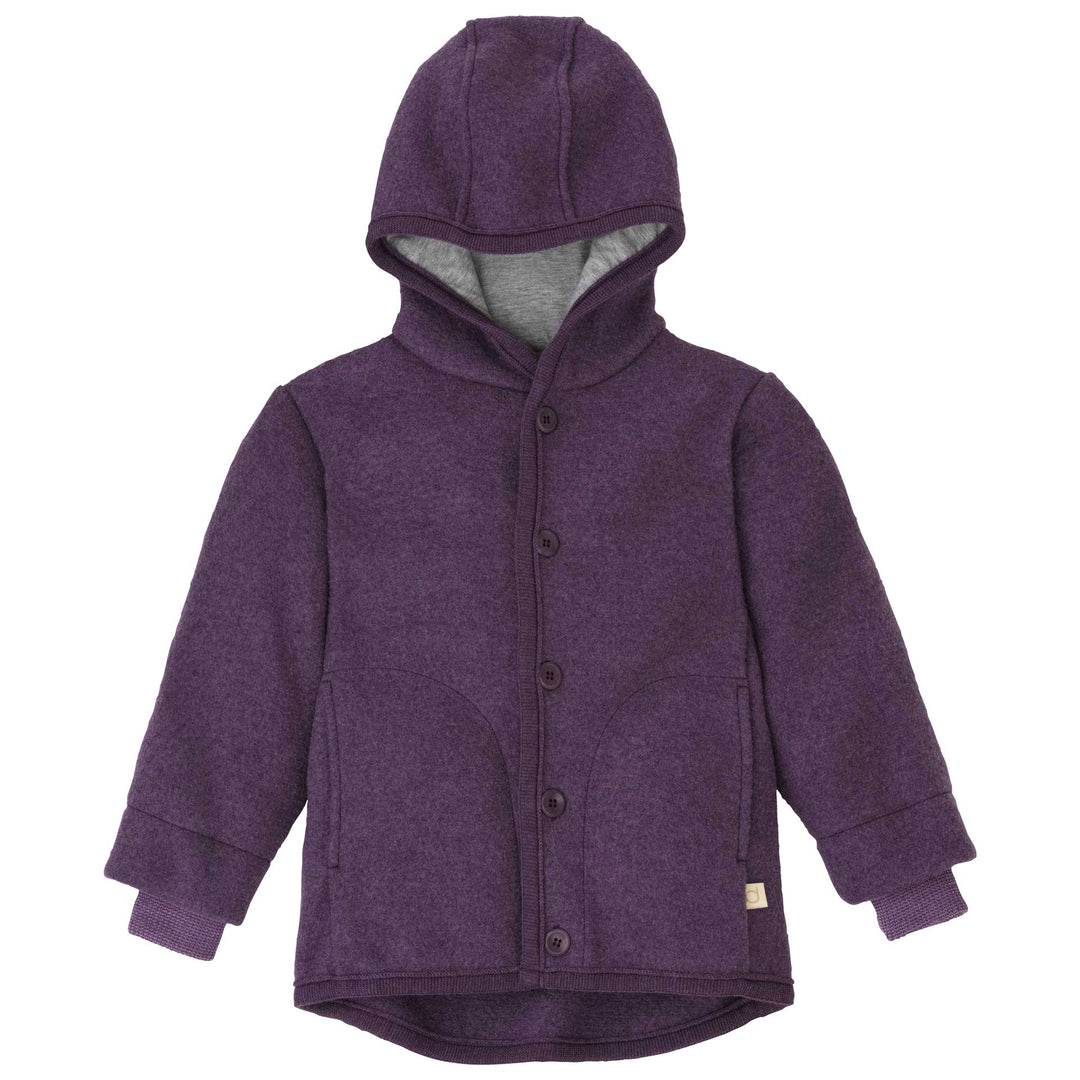 Boiled Wool Jacket - aubergine – Baby in Merino