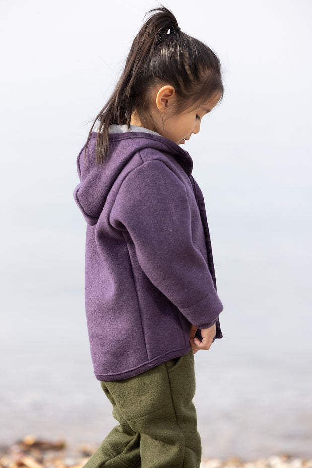 JACKE AUS BIOGEKOCHTER MERINOWOLLE - grau