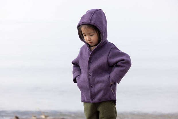 JACKE AUS BIOGEKOCHTER MERINOWOLLE - grau
