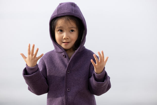 JACKE AUS BIOGEKOCHTER MERINOWOLLE - grau