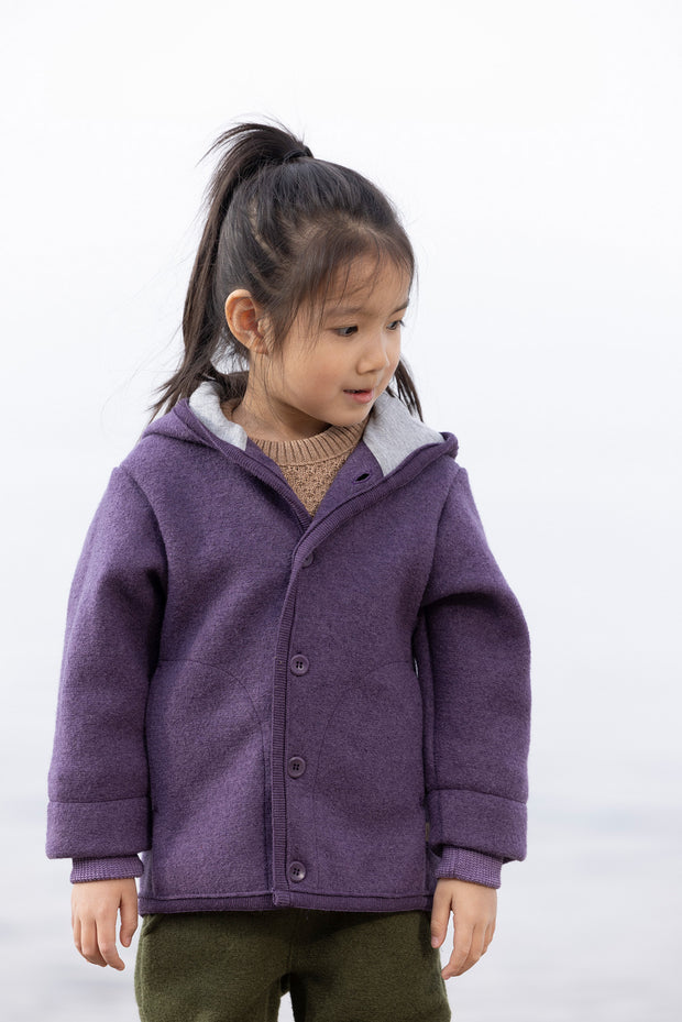 JACKE AUS BIOGEKOCHTER MERINOWOLLE - grau
