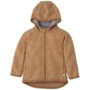 Boiled Wool Zip Jacket - caramel