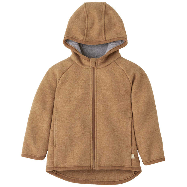 Boiled Wool Zip Jacket - caramel