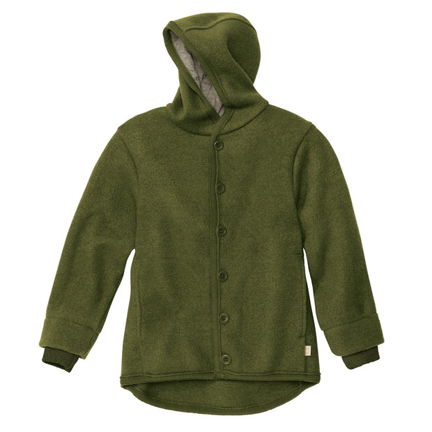 ORGANIC BOILED MERINO WOOL JACKET - olive