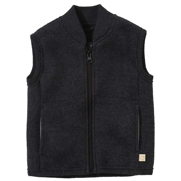 Boiled Wool Vest - anthracite