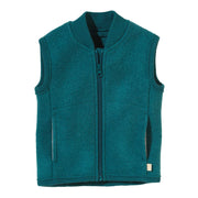 Boiled Wool Vest - pacific