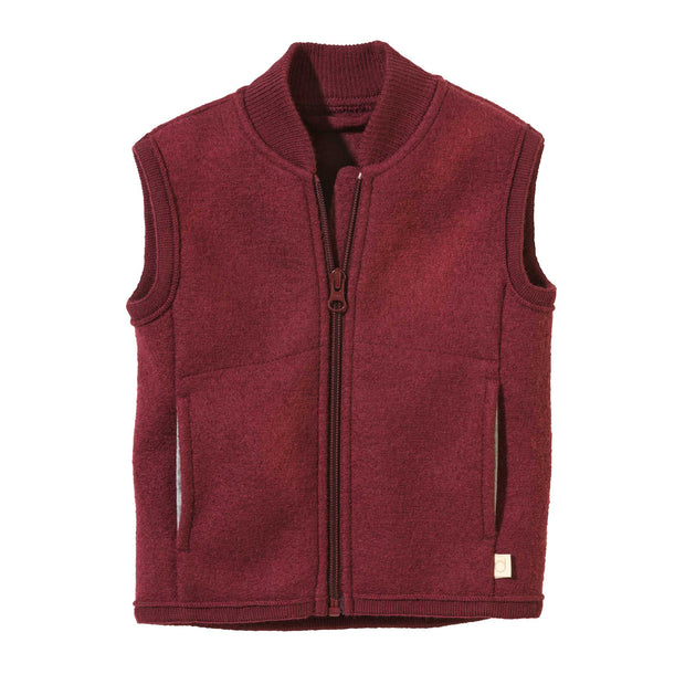 Boiled Wool Vest - cassis