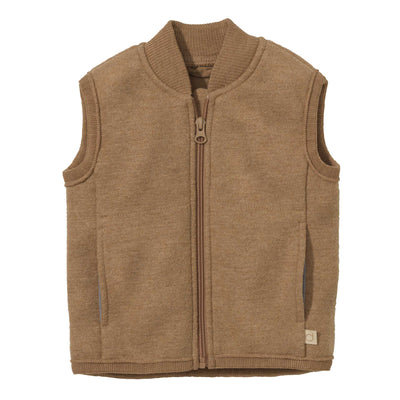 Boiled Wool Vest - caramel