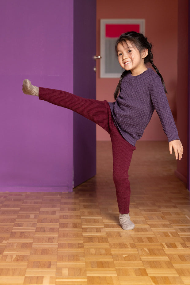 Knitted Leggings - cassis