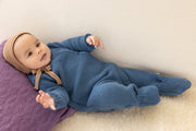 Knitted Baby Overall - dove blue