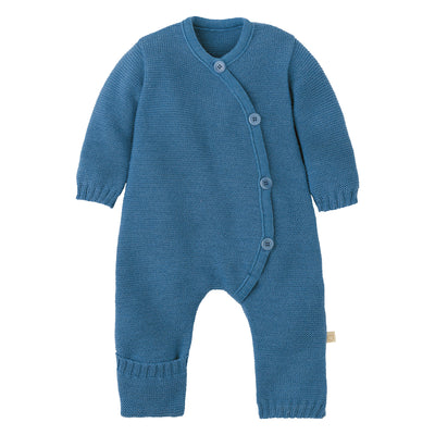 Knitted Baby Overall - dove blue