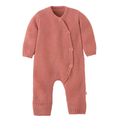 Knitted Baby Overall - soft pink