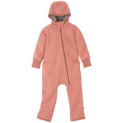 Boiled Wool Zip-Overall - soft pink