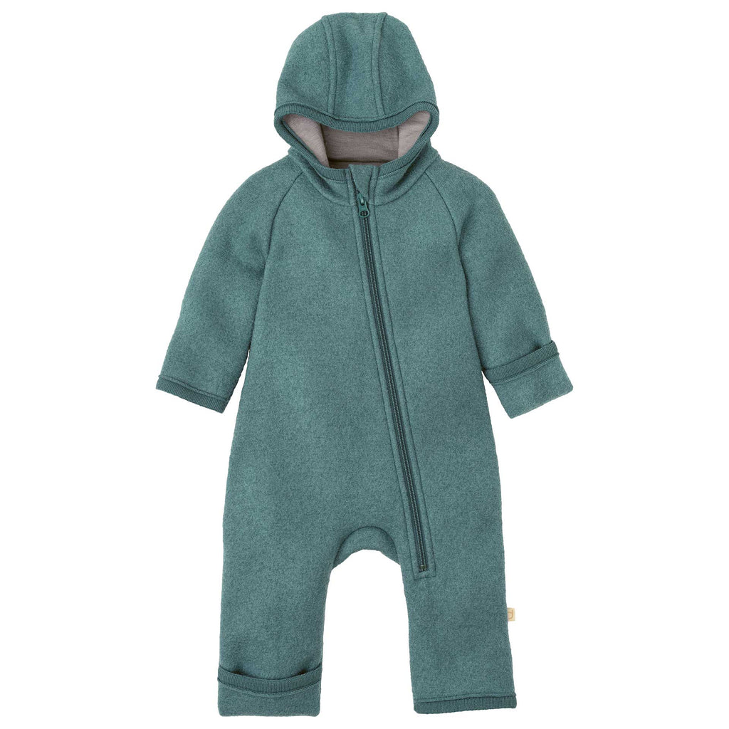 Boiled Wool Zip-Overall - eucalyptus – Baby in Merino