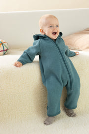 Boiled Wool Zip-Overall - eucalyptus