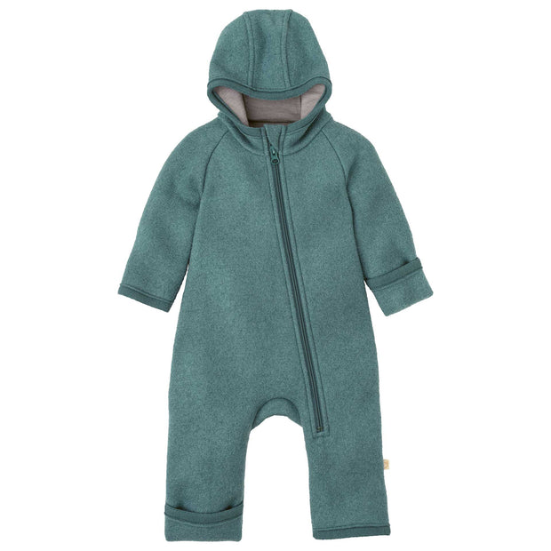 Boiled Wool Zip-Overall - eucalyptus