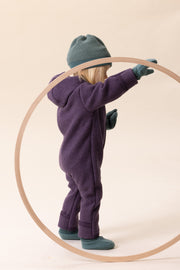 Boiled Wool Overall - aubergine