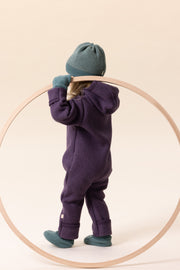 Boiled Wool Overall - aubergine
