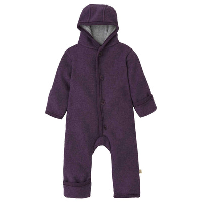 Boiled Wool Overall - aubergine