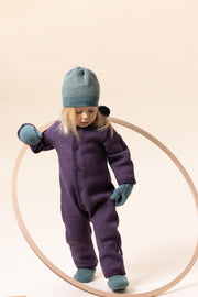Boiled Wool Overall - aubergine