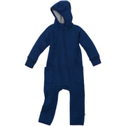 Boiled Merino Wool Zip-Overall - navy