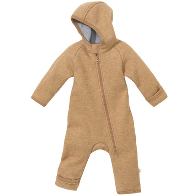 Boiled Merino Wool Zip-Overall - caramel