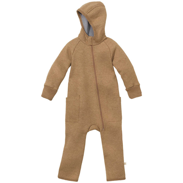 Boiled Merino Wool Zip-Overall - caramel