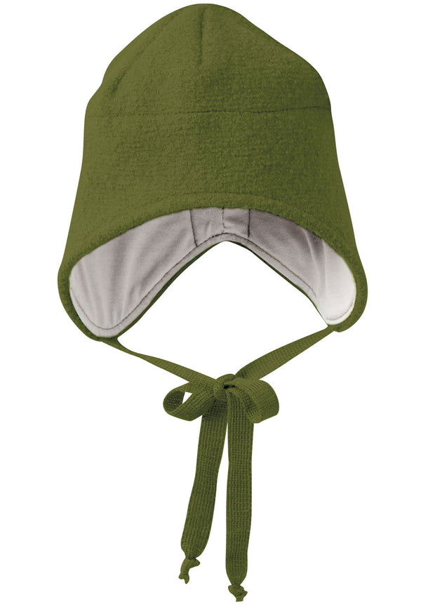 Children's Boiled Wool Hat - olive