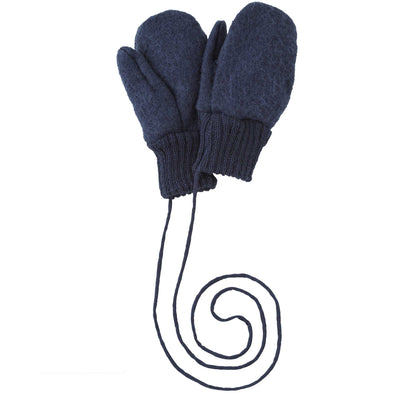 Boiled Merino Wool Gloves - indigo