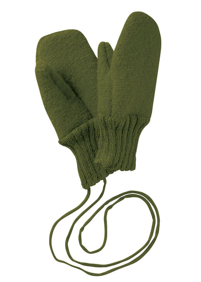 Boiled Merino Wool Gloves - olive