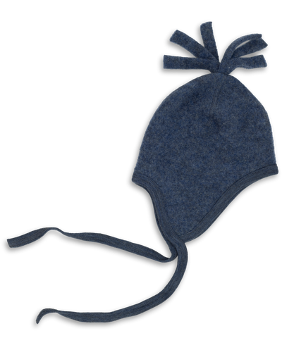 Merino Fleece Baby Bonnet - blue melange