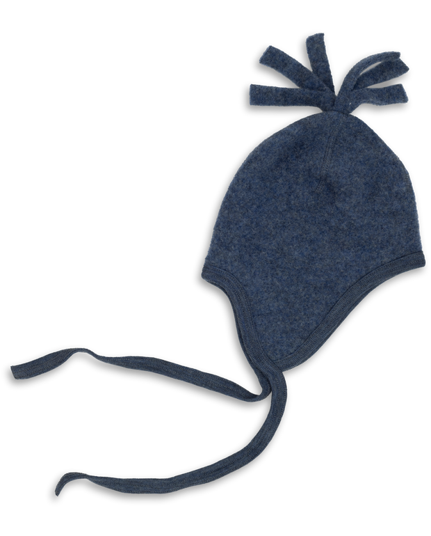 Merino Fleece Baby Bonnet - blue melange