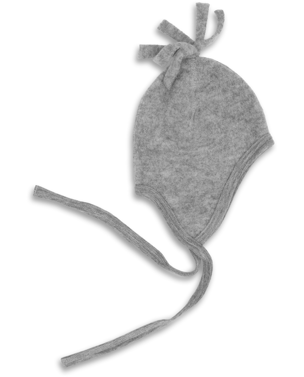 Merino Fleece Baby Bonnet - light grey melange