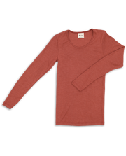 Women's Silk & Merino Wool Long-Sleeve Top - copper