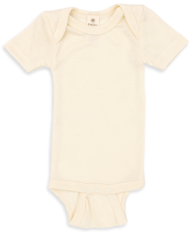 Merino Wool & Silk Short-Sleeve Bodysuit - Natural