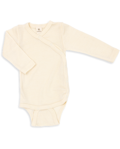 Merino Wool & Silk Wrap Bodysuit - Natural