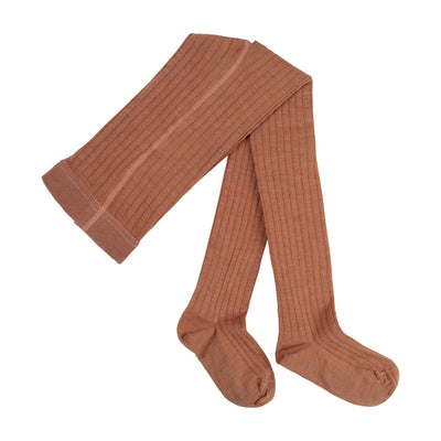 Ribbed Patterned Baby Tights in Organic Wool & Cotton [1692