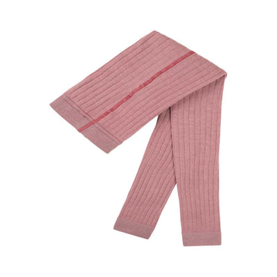 FOOTLESS RIBBED LEGGINGS - shadow rose