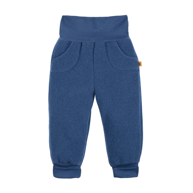 MERINO WOOL FLEECE PANTS - dark denim