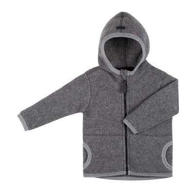 MERINO WOOL FLEECE JACKET - slate gray