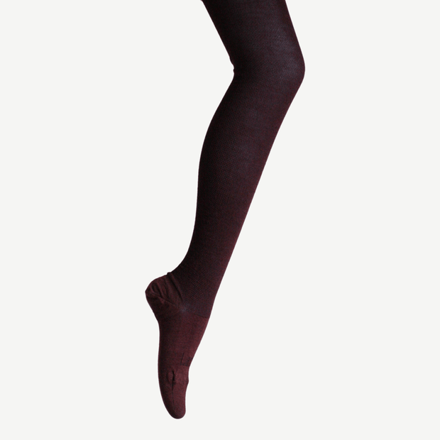 Merino Wool Flat Knit Tights - currant. *PRE-ORDER