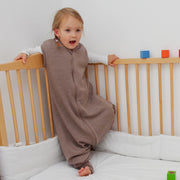 2-LAYER MERINO WOOL SLEEP SACK WITH OPEN LEGS - mele beige **PREORDER