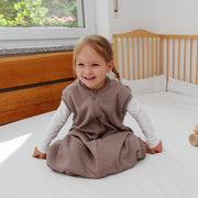 2-LAYER MERINO WOOL SLEEP SACK WITH OPEN LEGS - mele beige **PREORDER