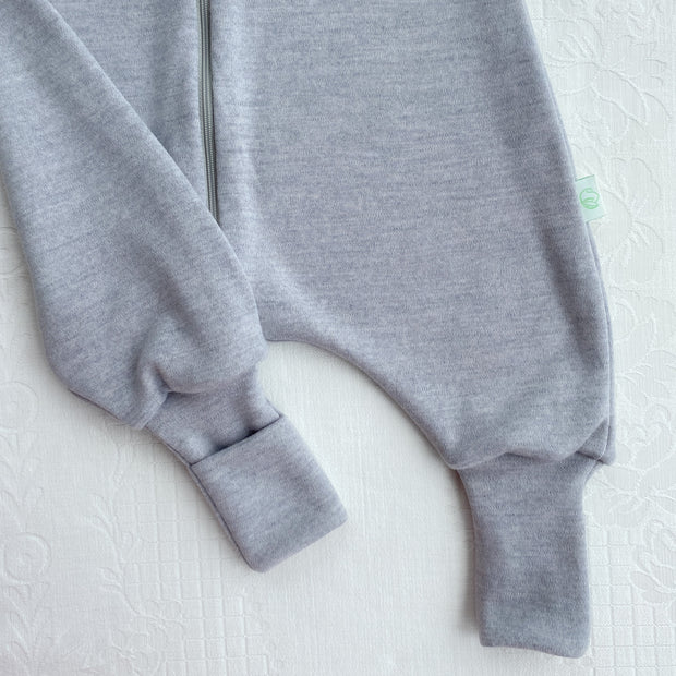2-LAYER MERINO WOOL SLEEP SACK WITH OPEN LEGS -silver gray