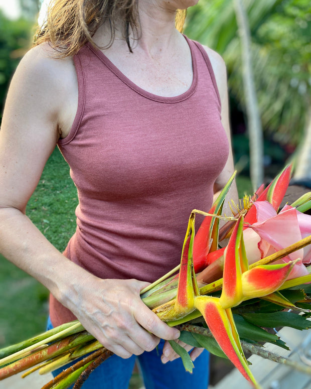 Women's Merino & Silk Tank Top - copper