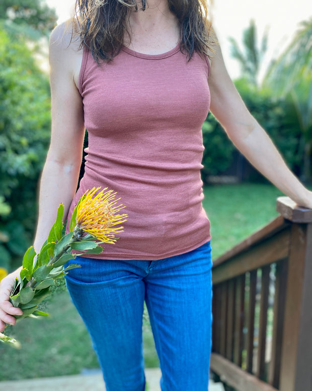 Women's Merino & Silk Tank Top - copper