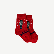 MERINO CREW SOCKS - Red Nutcracker