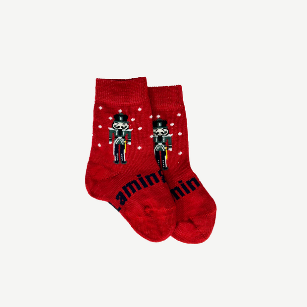 MERINO CREW SOCKS - Red Nutcracker
